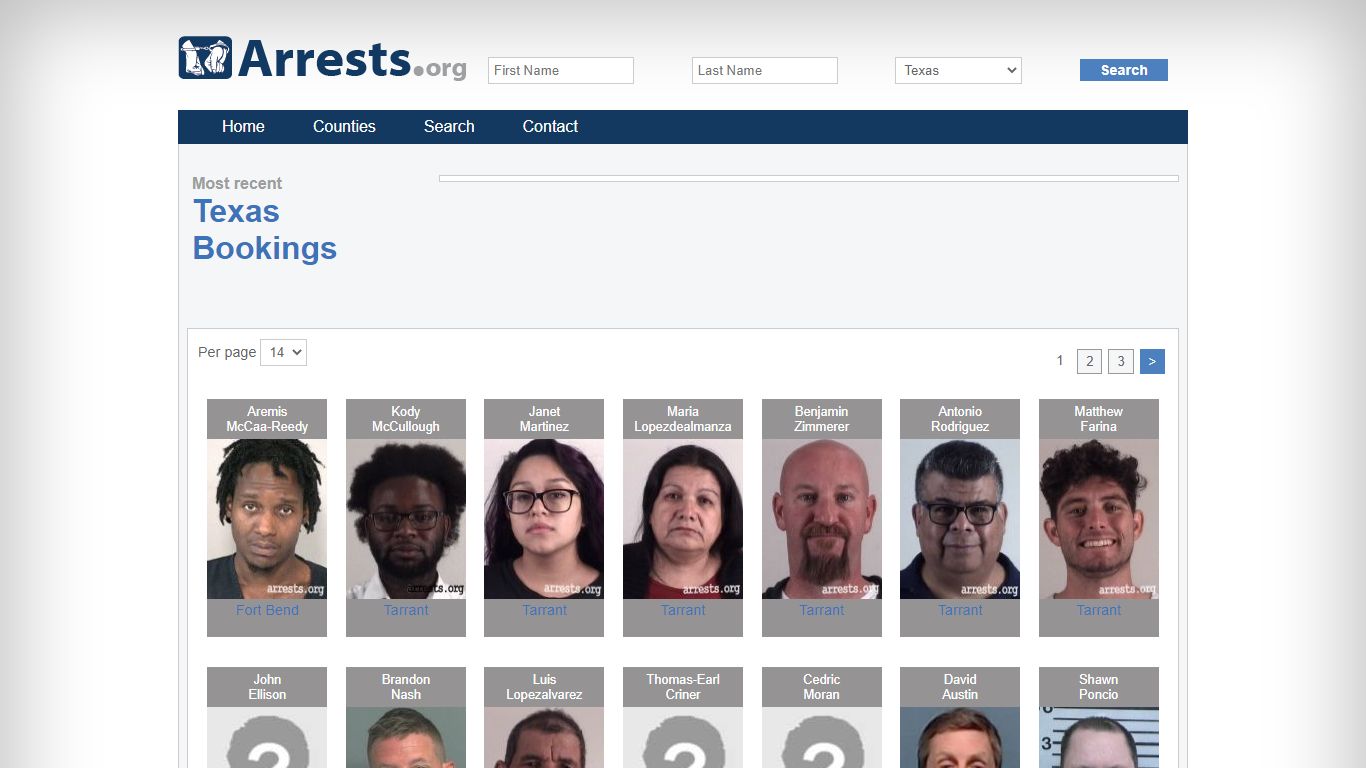 Texas Arrests and Inmate Search